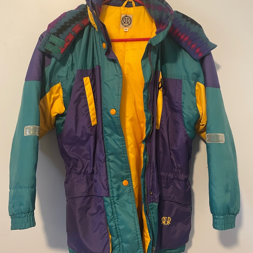 Vintage RR Colorblock Jacket - Purple, Teal, Yellow